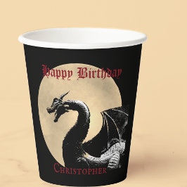Personalisierter Mythischer Drache zum Geburtstag Pappbecher