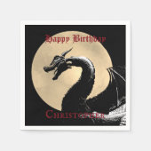 Personalisierter Mythischer Drache zum Geburtstag Serviette (Vorderseite)