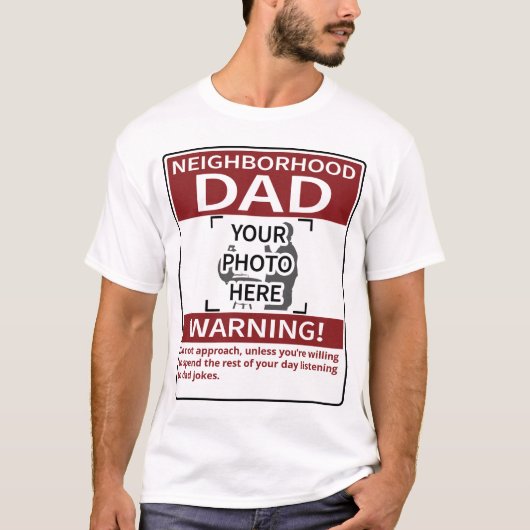 Personalisierter Nachbarschafts-Vater Warngitter r T-Shirt (Vorderseite)