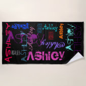 Personalisierter Nachname 6 Buchstaben Strandhandt Strandtuch (Vorderseite)