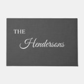 Personalisierter Nachname Door Mat in Grau Fußmatte (Vorderseite)