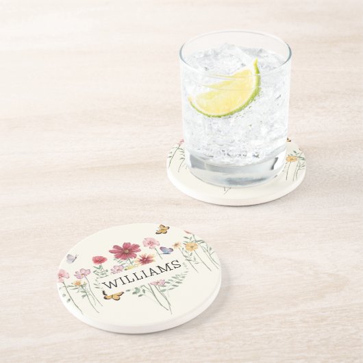 Personalisierter Nachname Getränkeuntersetzer (Seite)