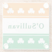 Personalisierter Nachname Irland Flaggenfarben Glasuntersetzer (Rückseite)