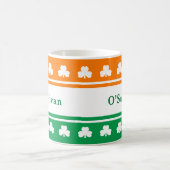 Personalisierter Nachname Irland Flaggenfarben Kaffeetasse (Mittel)