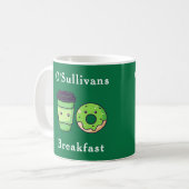 Personalisierter Nachname Irland Frühstück Donut T Kaffeetasse (Vorderseite Links)