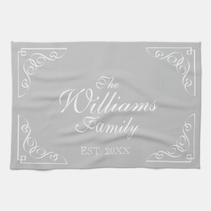 Personalisierter Nachname Land schicke Küchenhand Geschirrtuch