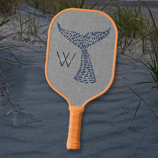 Personalisierter Nachname Nautischer Schwanz Kunst Pickleball Schläger