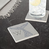 Personalisierter Nachname Nautischer Schwanz Kunst Steinuntersetzer