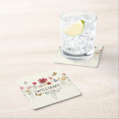 Personalisierter Nachname Rechteckiger Pappuntersetzer (Vor Ort)