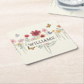 Personalisierter Nachname Rechteckiger Pappuntersetzer (angewinkelt)