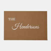 Personalisierter Nachname Tor Mat in Beige Fußmatte (Vorderseite)