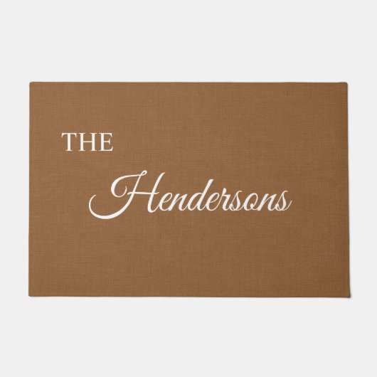 Personalisierter Nachname Tor Mat in Beige Fußmatte (Vorderseite)