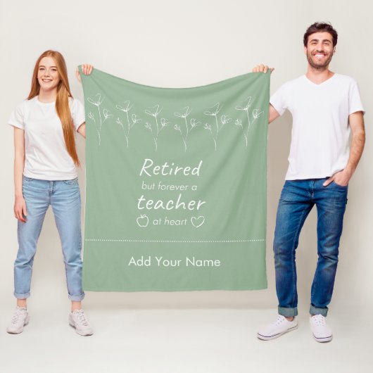 Personalisierter Nachwuchslehrer Sage Green White Fleecedecke (Beispiel)