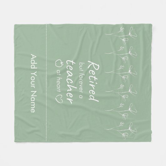 Personalisierter Nachwuchslehrer Sage Green White Fleecedecke (Vorderseite (Horizontal))