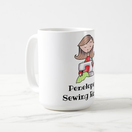 Personalisierter Nähraum Kaffeetasse (Vorderseite Links)