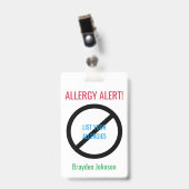 Personalisierter Nahrungsmittelallergie-Alarm Ausweis (Front with Clip)