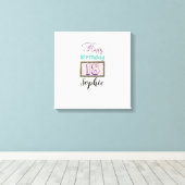 Personalisierter Name 18. Geburtstag Leinwand (Insitu (Holzboden))