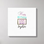 Personalisierter Name 18. Geburtstag Leinwand (Vorderseite)