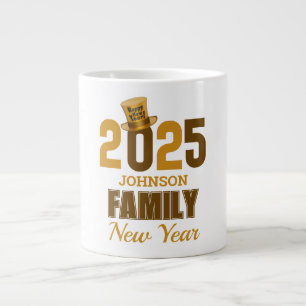 Personalisierter Name 2025 Familie glücklich Neues Jumbo-Tasse