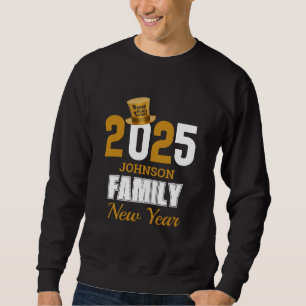 Personalisierter Name 2025 Familie glücklich Neues Sweatshirt