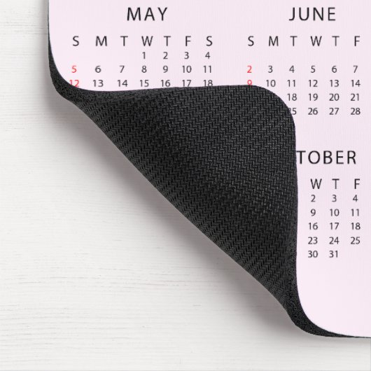 Personalisierter Name 2025 Kalender Pinke benutzer Mousepad (Ecke)