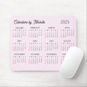 Personalisierter Name 2025 Kalender Pinke benutzer Mousepad (Mit Mouse)