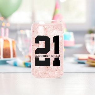 Personalisierter Name 21. Geburtstag Moderne Dosenglas