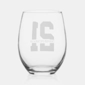 Personalisierter Name 21. Geburtstag Moderne Weinglas Ohne Stiel (Rückseite)