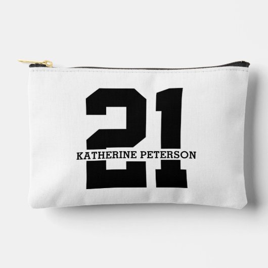 Personalisierter Name 21. Geburtstag Moderne Zubehörtasche (Vorderseite)