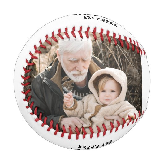 Personalisierter Name & 2 Foto Opa Baseball (Vorderseite Links)