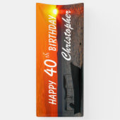 Personalisierter Name 40. 45. Geburtstag Fischerbo Banner (Vertikal)