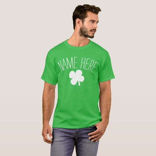 Personalisierter Name 4 Leaf Clover St Patricks Da T-Shirt (Vorne ganz)