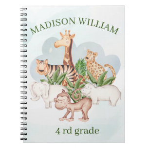 Personalisierter Name 4Rd Wildtier-Notebook Notizblock