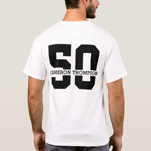 Personalisierter Name 50. Geburtstag Moderne T-Shirt (Rückseite)