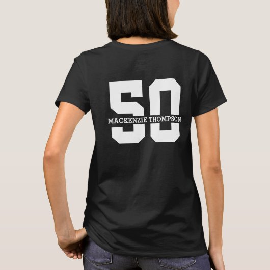 Personalisierter Name 50. Geburtstag Moderne T-Shirt (Rückseite)