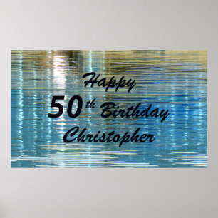 Personalisierter Name 50. Geburtstag Reflektion im Poster