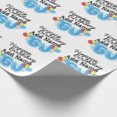 Personalisierter Name 60 yr Bday Blue - 60. Geburt Geschenkpapier (Ecke)