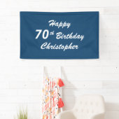 Personalisierter Name 70. Geburtstagsparty Blau Ka Banner (Insitu)