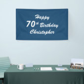 Personalisierter Name 70. Geburtstagsparty Blau Ka Banner (Messeveranstaltung)