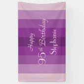 Personalisierter Name 95. Geburtstag Lila Streifen Banner (Vertikal)