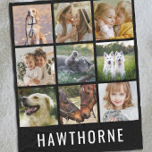 Personalisierter Name 9 FotoCollage Fleecedecke