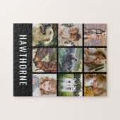 Personalisierter Name 9 FotoCollage Puzzle (Horizontal)