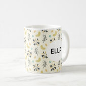 Personalisierter Name Abstrakt Retro 1950er Kaffeetasse (VorderseiteRechts)