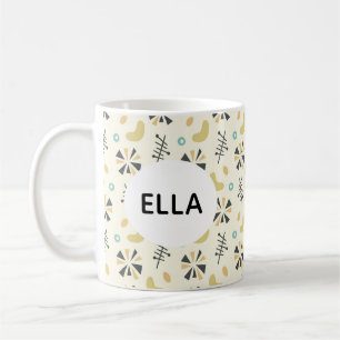 Personalisierter Name Abstrakt Retro 1950er Kaffeetasse