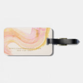 Personalisierter Name Abstrakt Rosa Gelbe Farbe Gepäckanhänger (Rückseite horizontal)