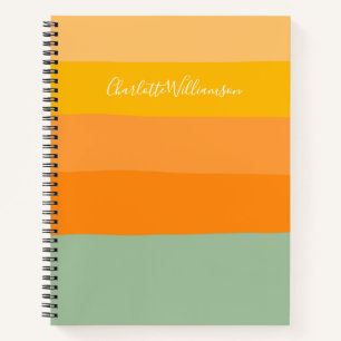 Personalisierter Name Abstrakt Sommergelbe Streife Notizblock