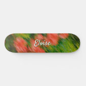 Personalisierter Name, abstrakte Blumen  Skateboard (Horizontal)