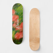 Personalisierter Name, abstrakte Blumen  Skateboard (Vorderseite)