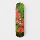 Personalisierter Name, abstrakte Blumen  Skateboard (Vorderseite)