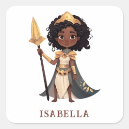 Personalisierter Name Afrikanischer Kleine Ritterk Quadratischer Aufkleber